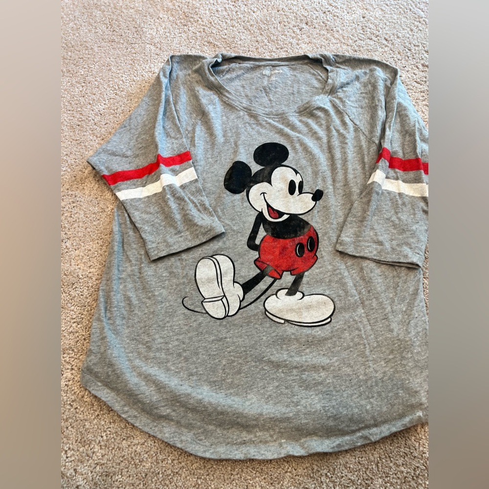 EUC Gap Mickey Mouse dolman sleeve tee size S